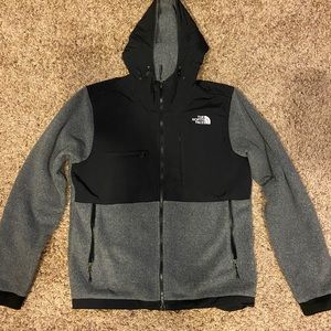 Grey and Black The north face fleece jacket